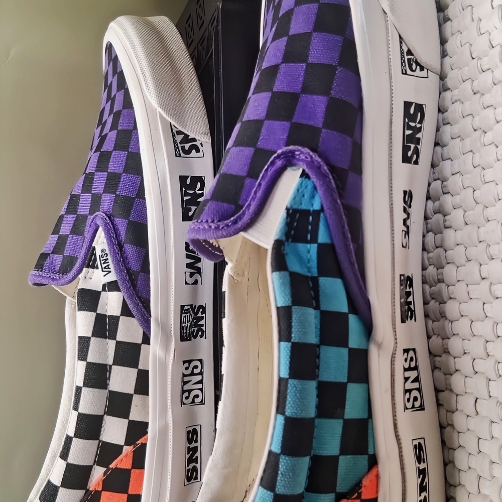 Vans x SNS Slip-On LX Venice Beach Purple Checkerboard Men 10/Women 11.5 - Picture 3 of 9